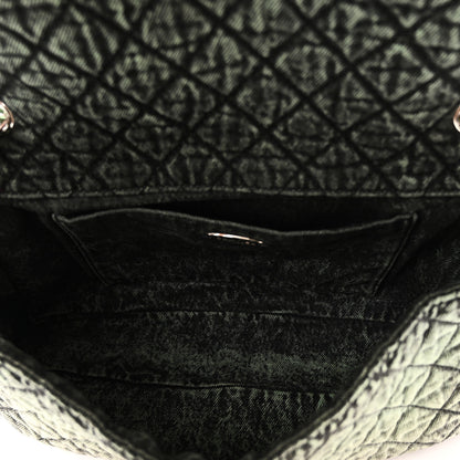 Chanel Denim Quilted Denimpression Flap Green Black 5 of 10