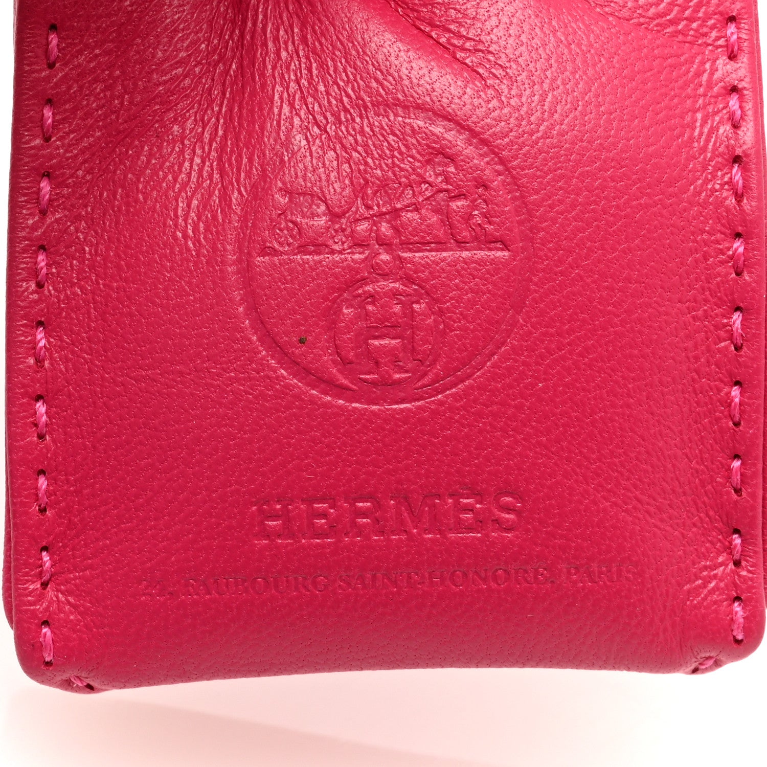 Hermes Milo Lambskin Swift Shopping Bag Charm Rose Mexico 3 of 3