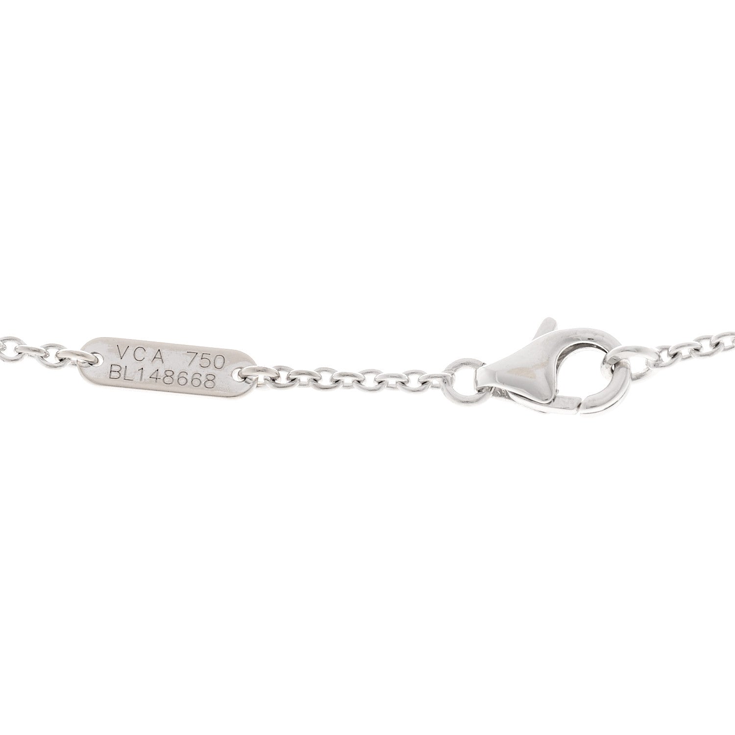 Van Cleef & Arpels 18K White Gold Gray Mother of Pearl Pure Alhambra Pendant Necklace 4 of 5