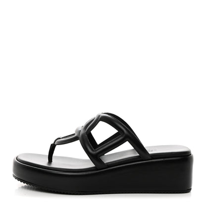 Hermes Nappa Gipsy Sandals 39 Black 1 of 9