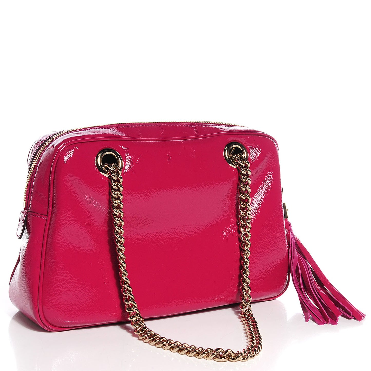 Vernice Naplack Small Soho Bowler Bright Bouganville