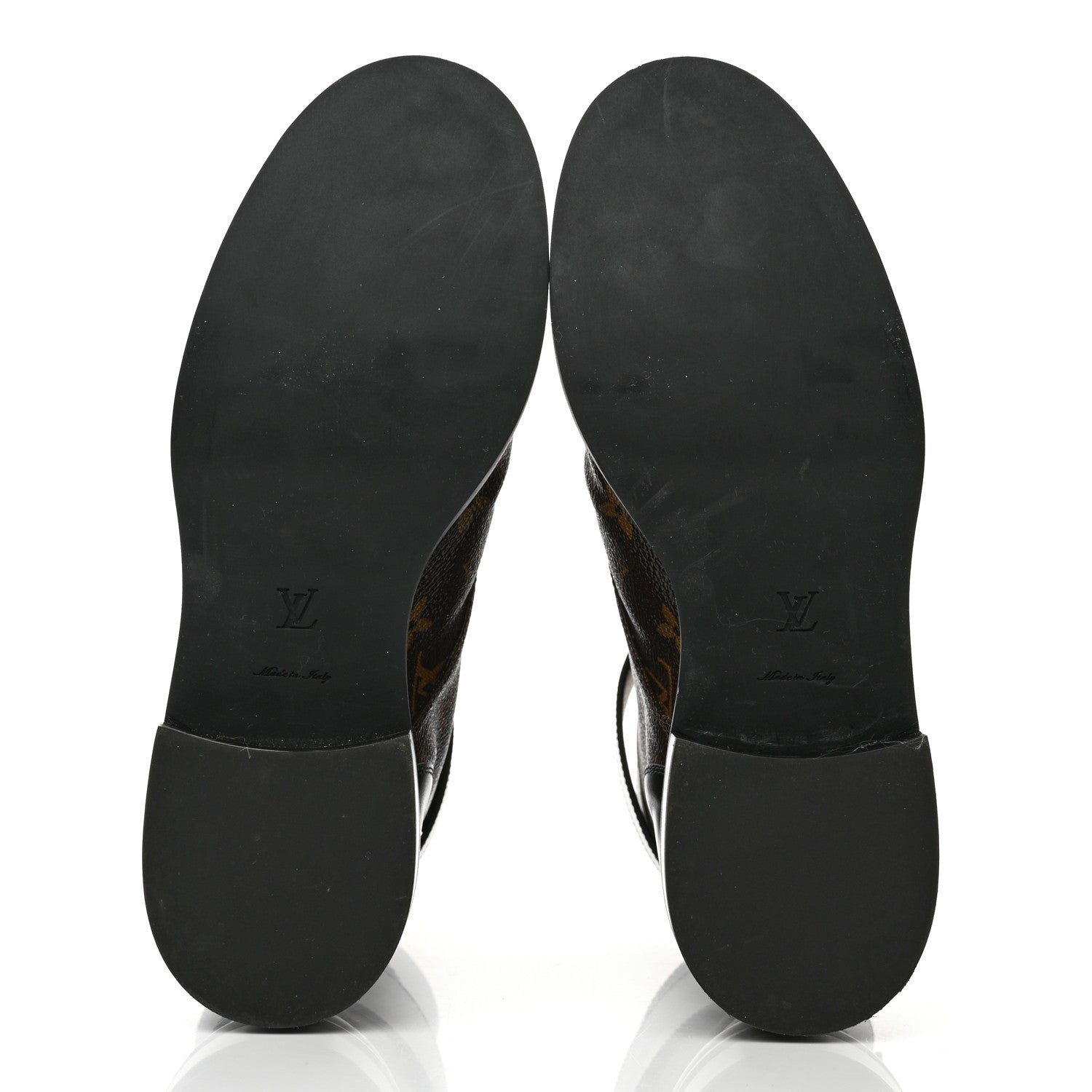Louis Vuitton Calfskin Monogram Wonderland Flat Ranger Boots 40 Black 10 of 10