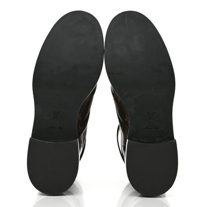 Louis Vuitton Calfskin Monogram Wonderland Flat Ranger Boots 40 Black 10 of 10