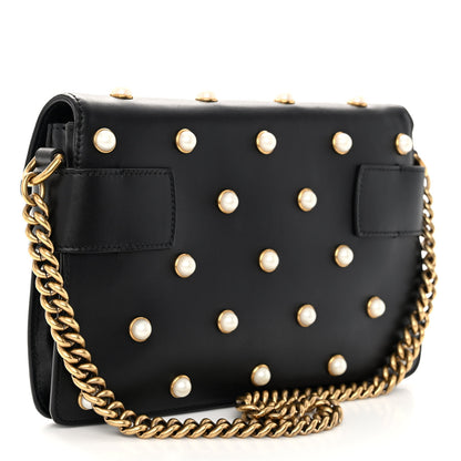 Gucci Nappa Pearl Studded Mini Queen Margaret Broadway Shoulder Bag Black 3 of 11