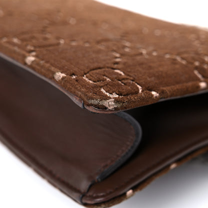 Gucci Velvet Moon Calfskin Crystal GG Monogram Small Dionysus Shoulder Bag Brown Vintage Cocoa Black Diamond 11 of 22