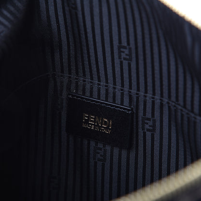 Fendi Jacquard Leopard Print Mia Shoulder Bag Taupe Black 5 of 8