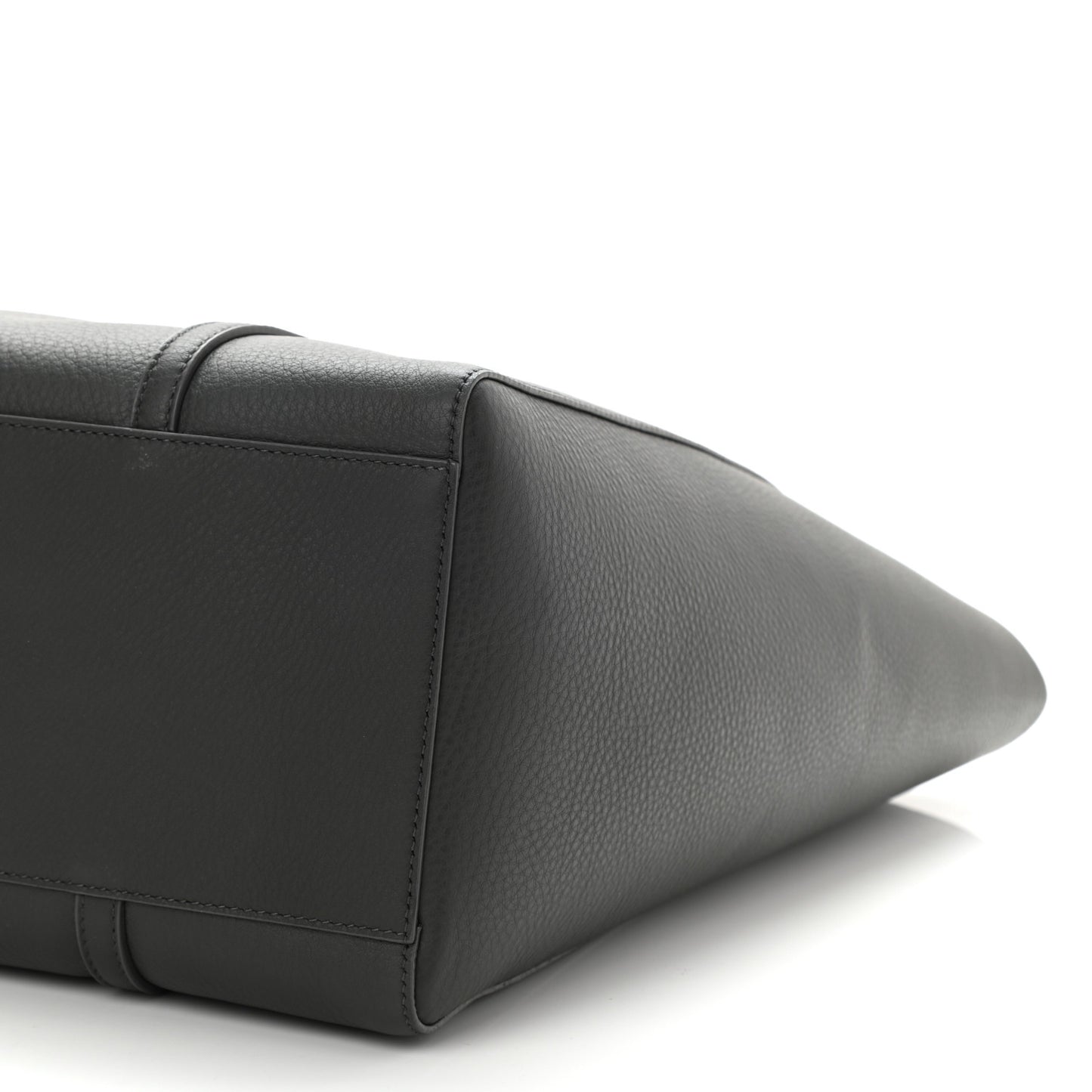 Calfskin Logo Small Everyday Tote Dark Grey White