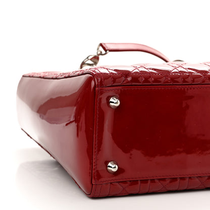 Christian Dior Patent Cannage Large Lady Dior Red 9 of 11