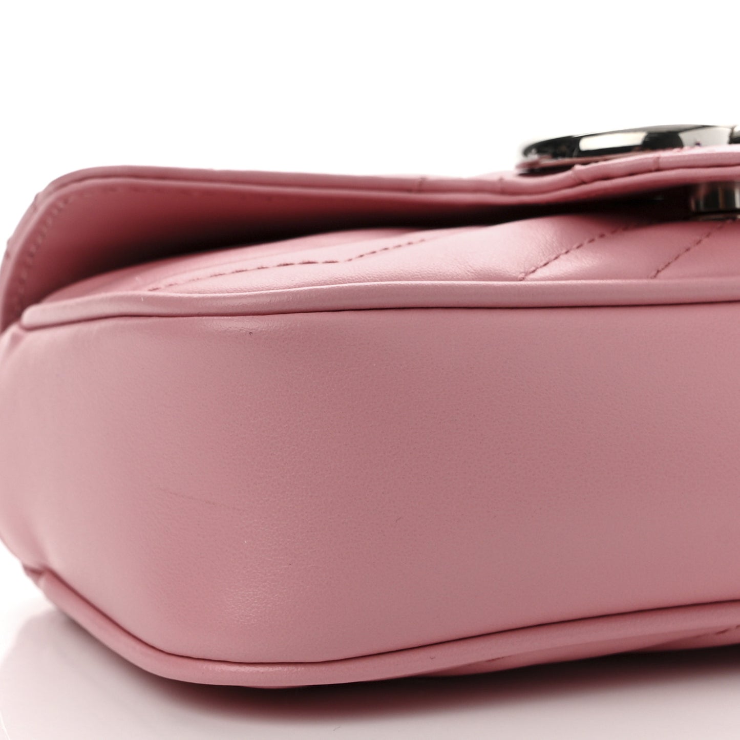 Calfskin Matelasse Super Mini GG Marmont Shoulder Bag Wild Rose