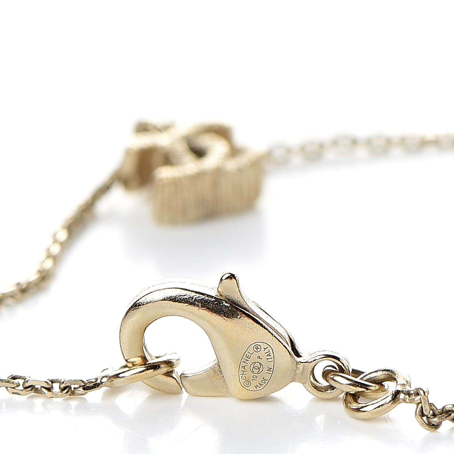 Chanel Crystal Charm CC Bracelet Gold 4 of 5