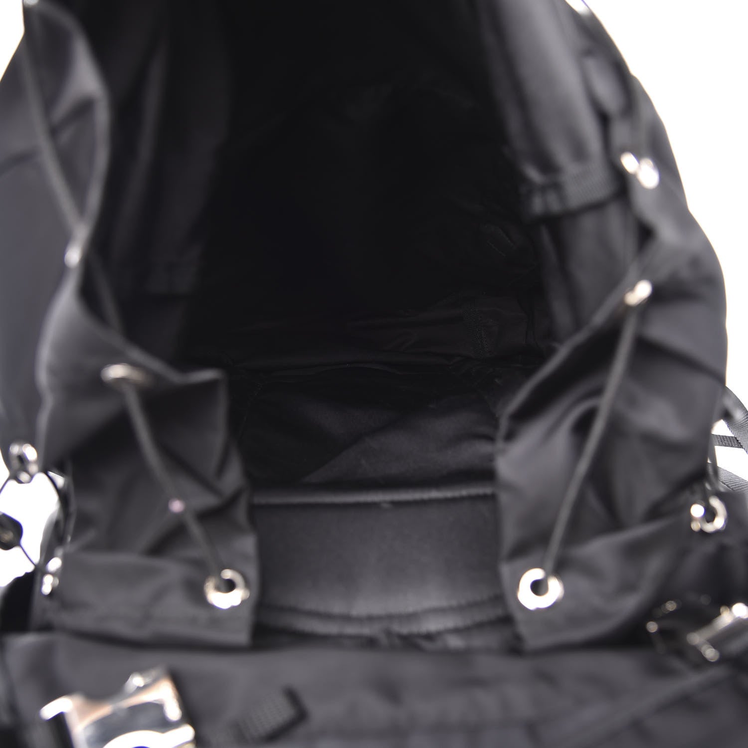 Prada Tessuto Nylon Double Buckle Backpack Black 4 of 8