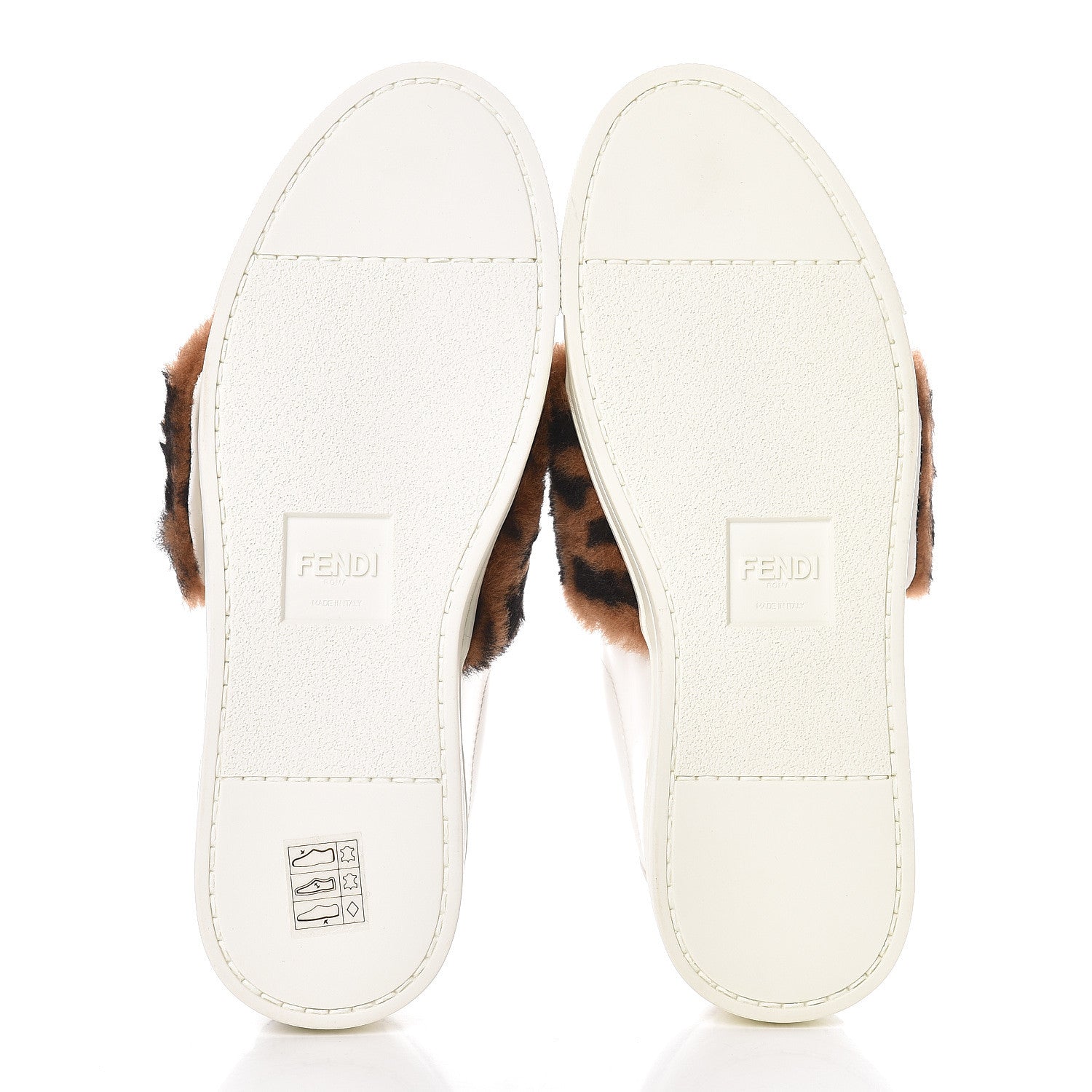 Fendi Vitello Shearling FF Velcro Slip On Sneakers 36 White 7 of 11