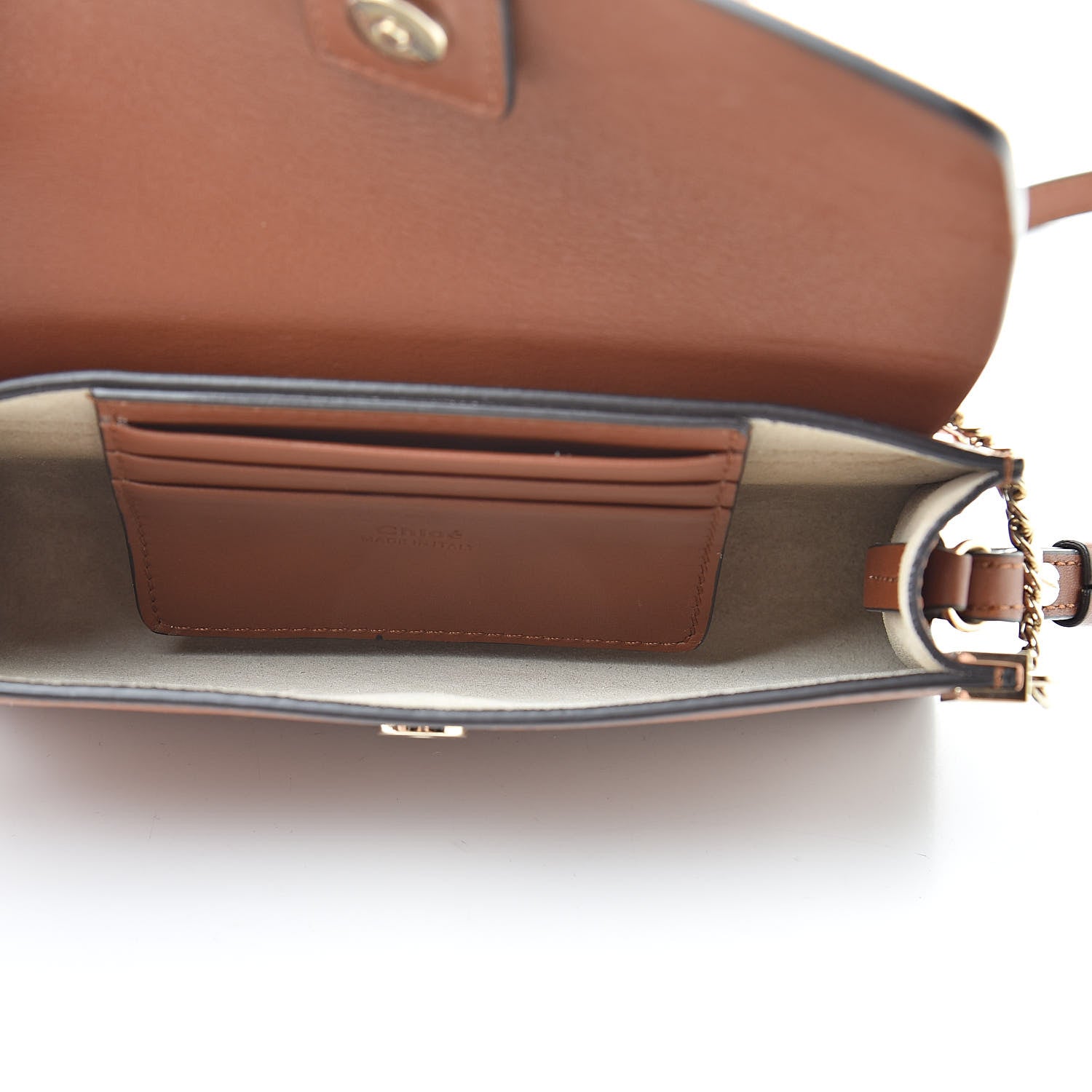 Chloe Suede Calfskin Mini Faye Shoulder Bag Tobacco 5 of 12