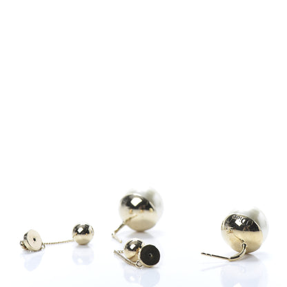 Christian Dior Pearl Mise En Dior Tribal Drop Earrings Gold 3 of 4