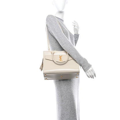Saint Laurent SAINT LAURENT Shiny Calfskin Medium Uptown Tote Crema Soft 2 of 11