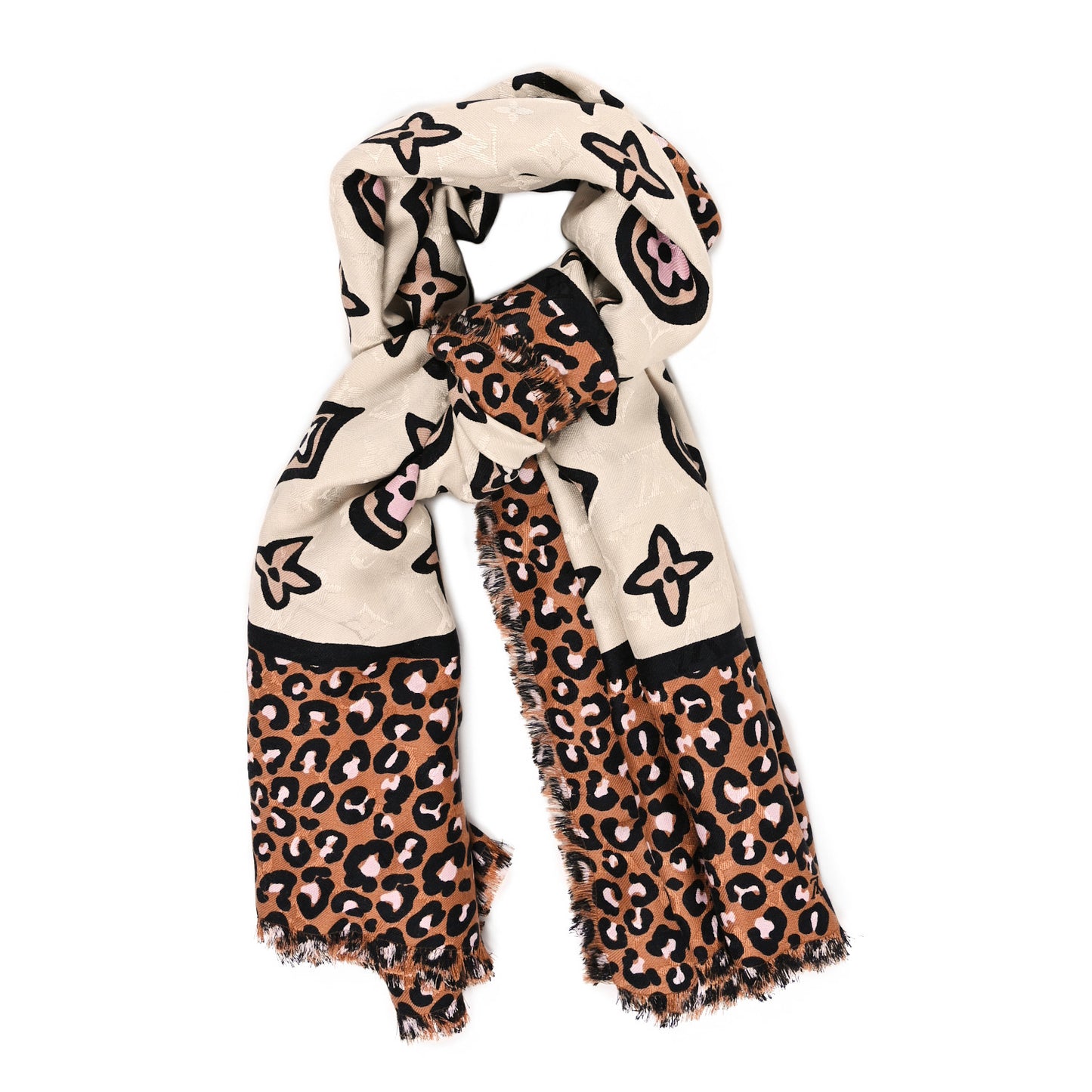 Silk Wool Wild At Heart Shawl Caramel Creme Black