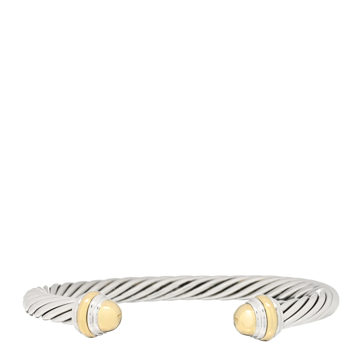 Sterling Silver 14K Yellow Gold 7mm Cable Classics Bracelet