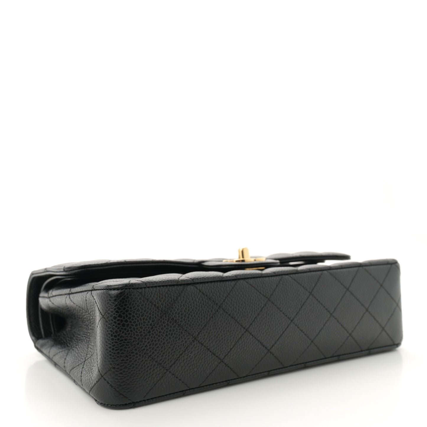 Caviar Quilted Medium Double Flap Black
