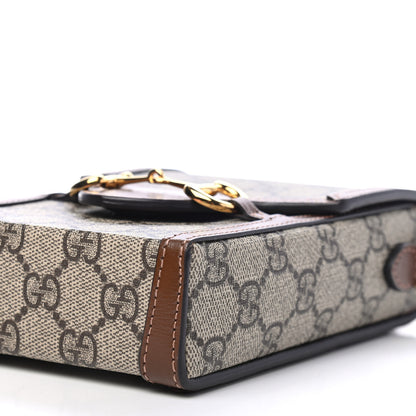 Gucci GG Supreme Monogram Mini Horsebit 1955 Crossbody Bag Beige Brown Sugar 8 of 8