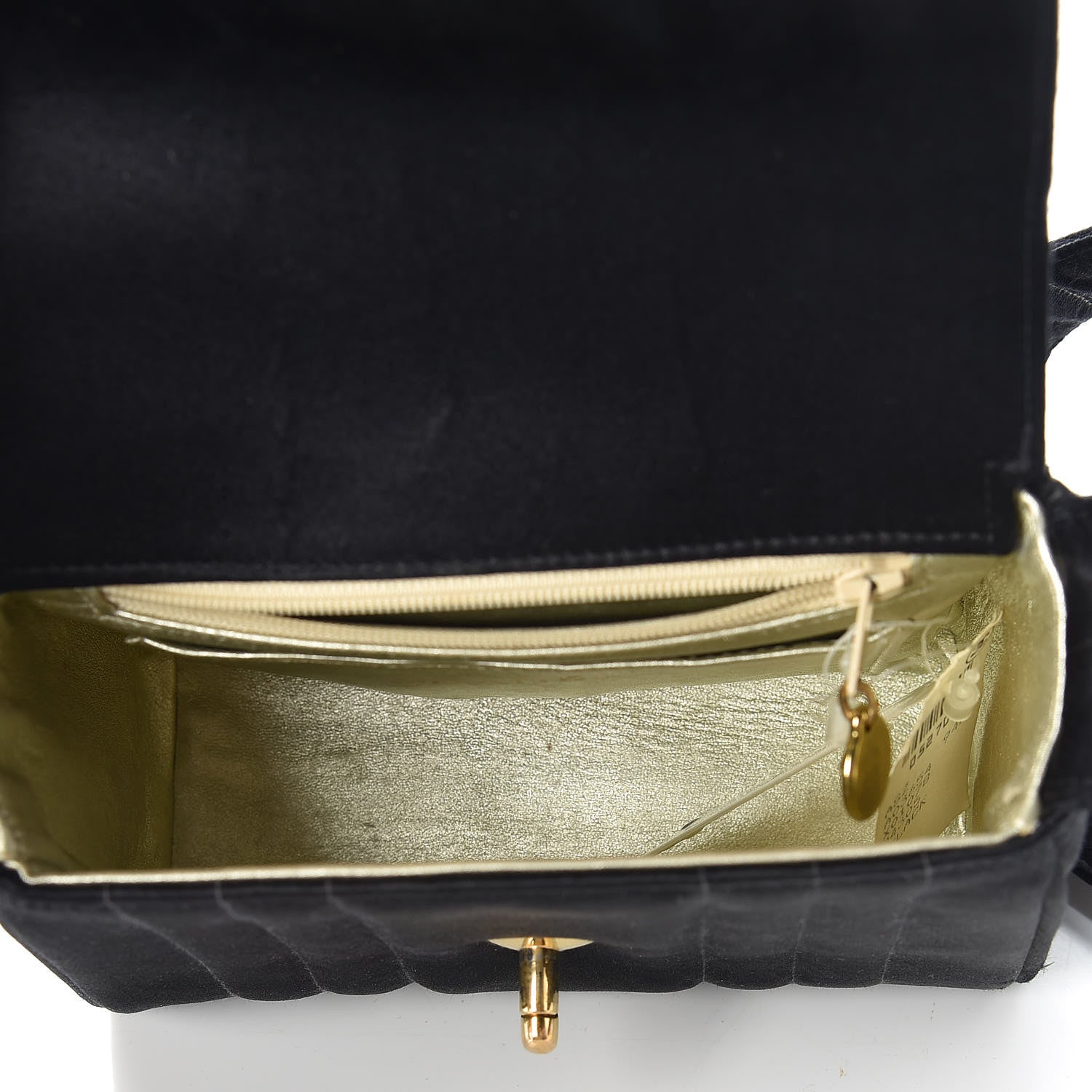 Chanel Satin Vertical Quilt Mini Flap Shoulder Bag Black 5 of 15