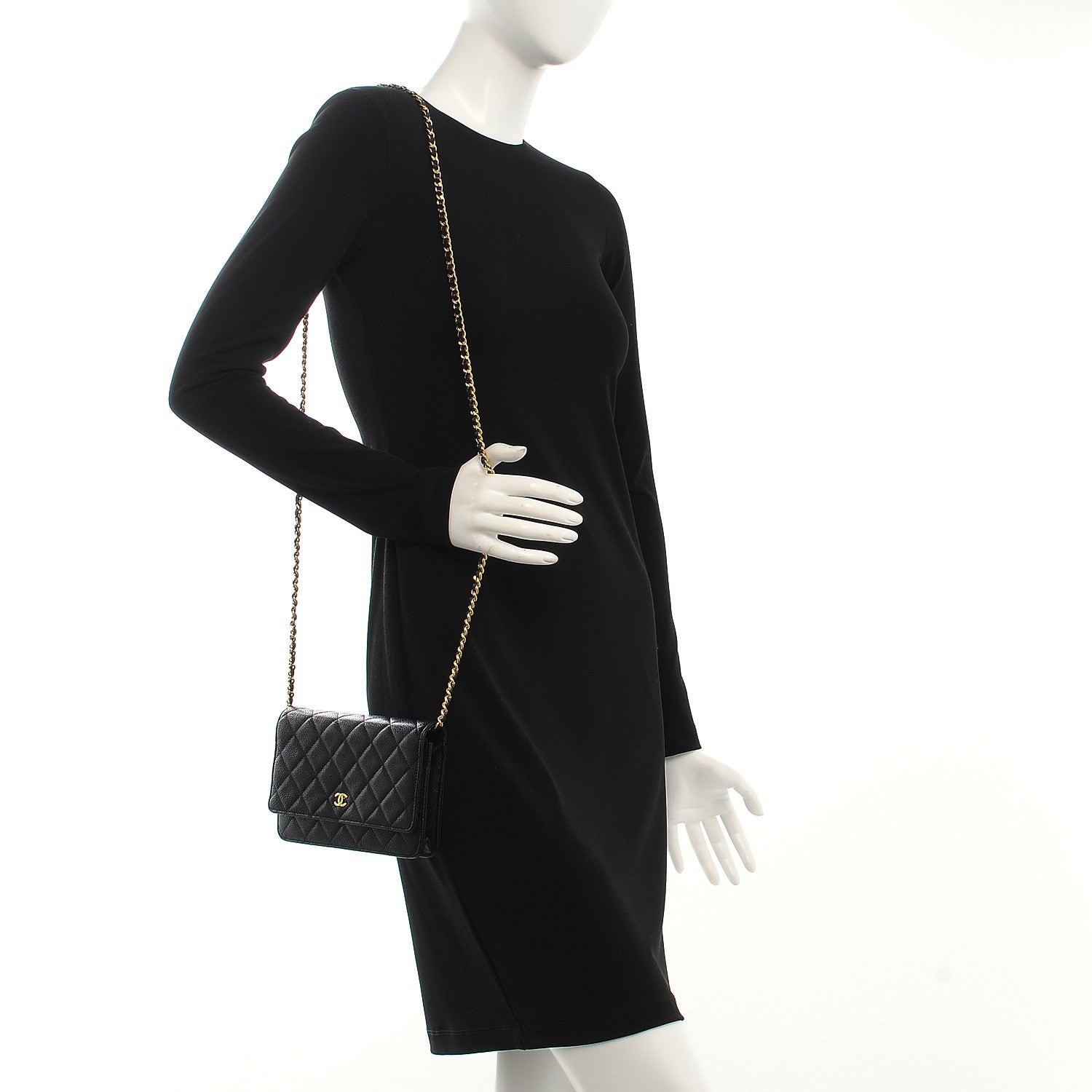 Chanel Caviar Quilted Wallet On Chain WOC Black 2 of 9