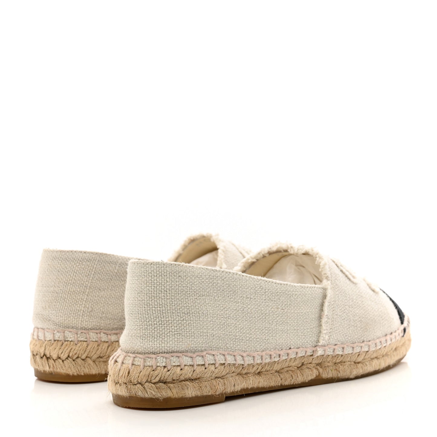 Linen CC Espadrilles 38 Beige Black