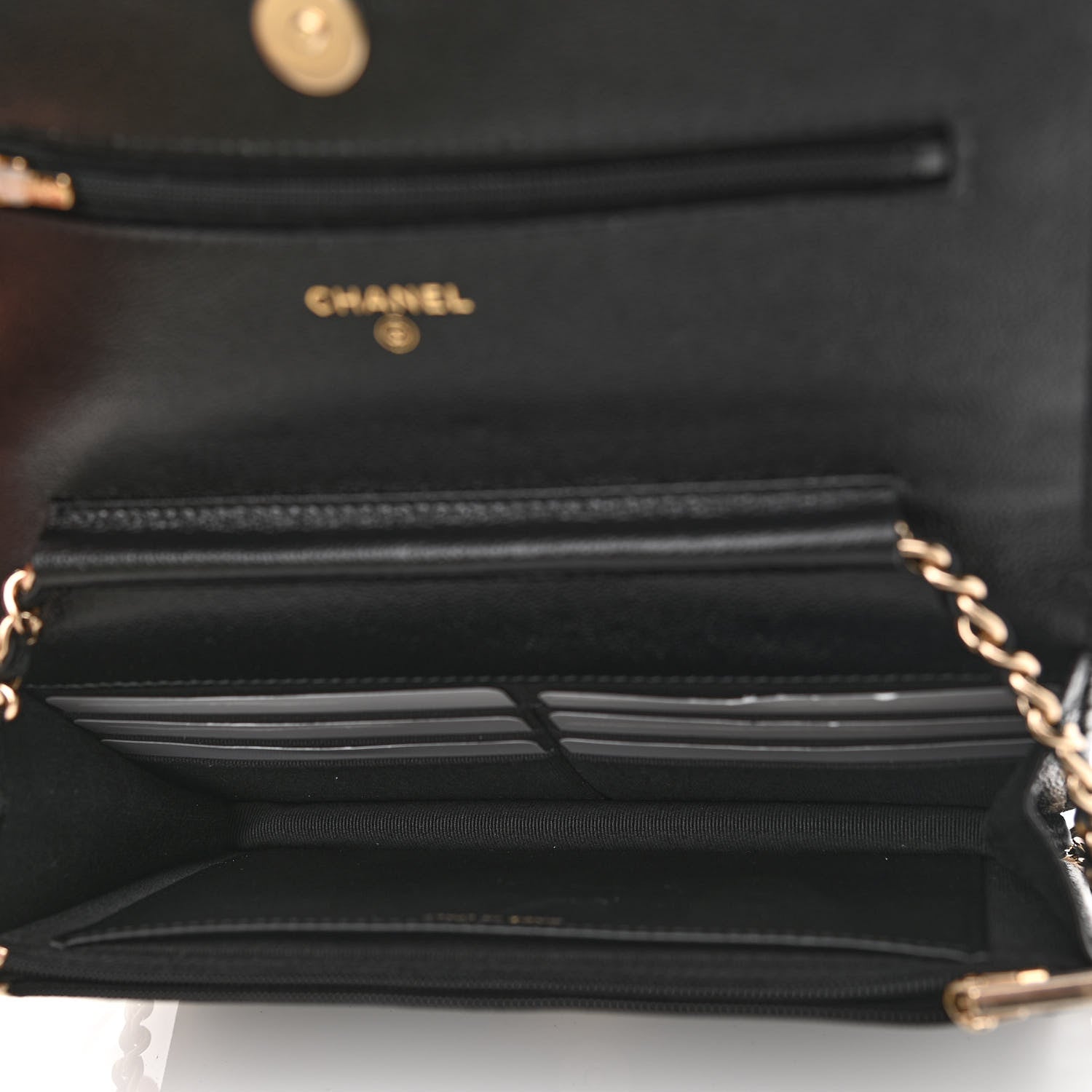 Chanel Caviar Quilted Beaded CC Wallet On Chain WOC Black 5 of 12