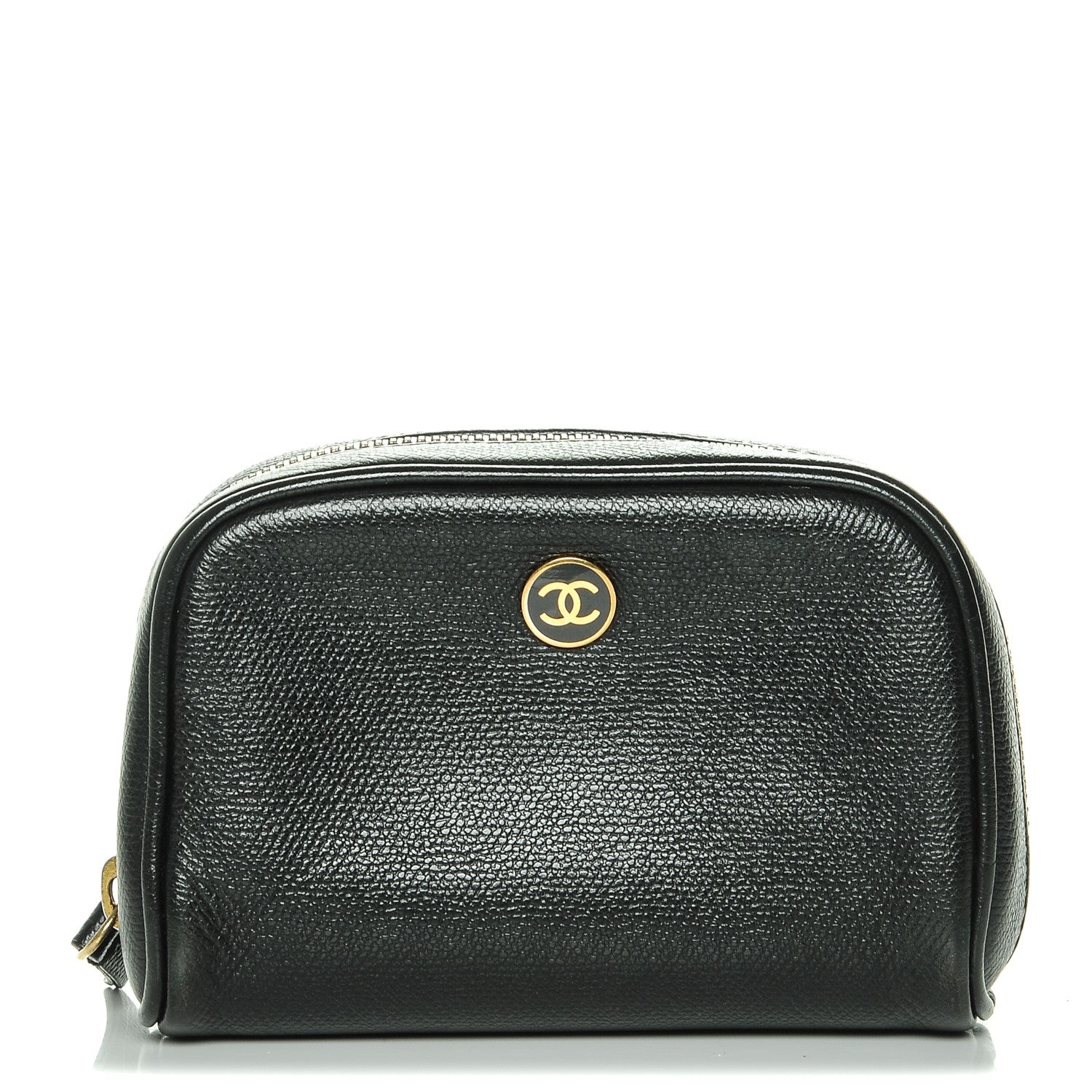 Chanel Grained Calfskin CC Button Cosmetic Case Black 1 of 7