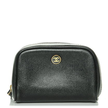 Chanel Grained Calfskin CC Button Cosmetic Case Black 1 of 7
