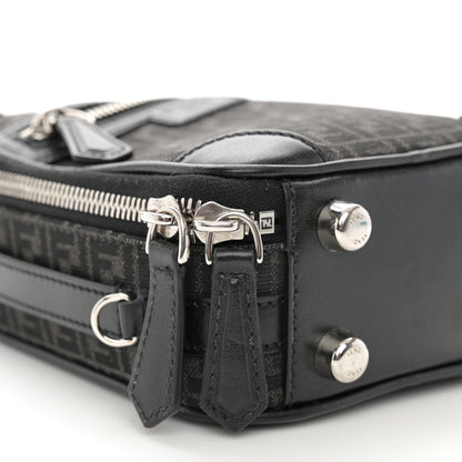 Fendi Recycled Fabric Jacquard Vitello Astro Micro FF Mini Trolley Bag Asfalto Black 8 of 11