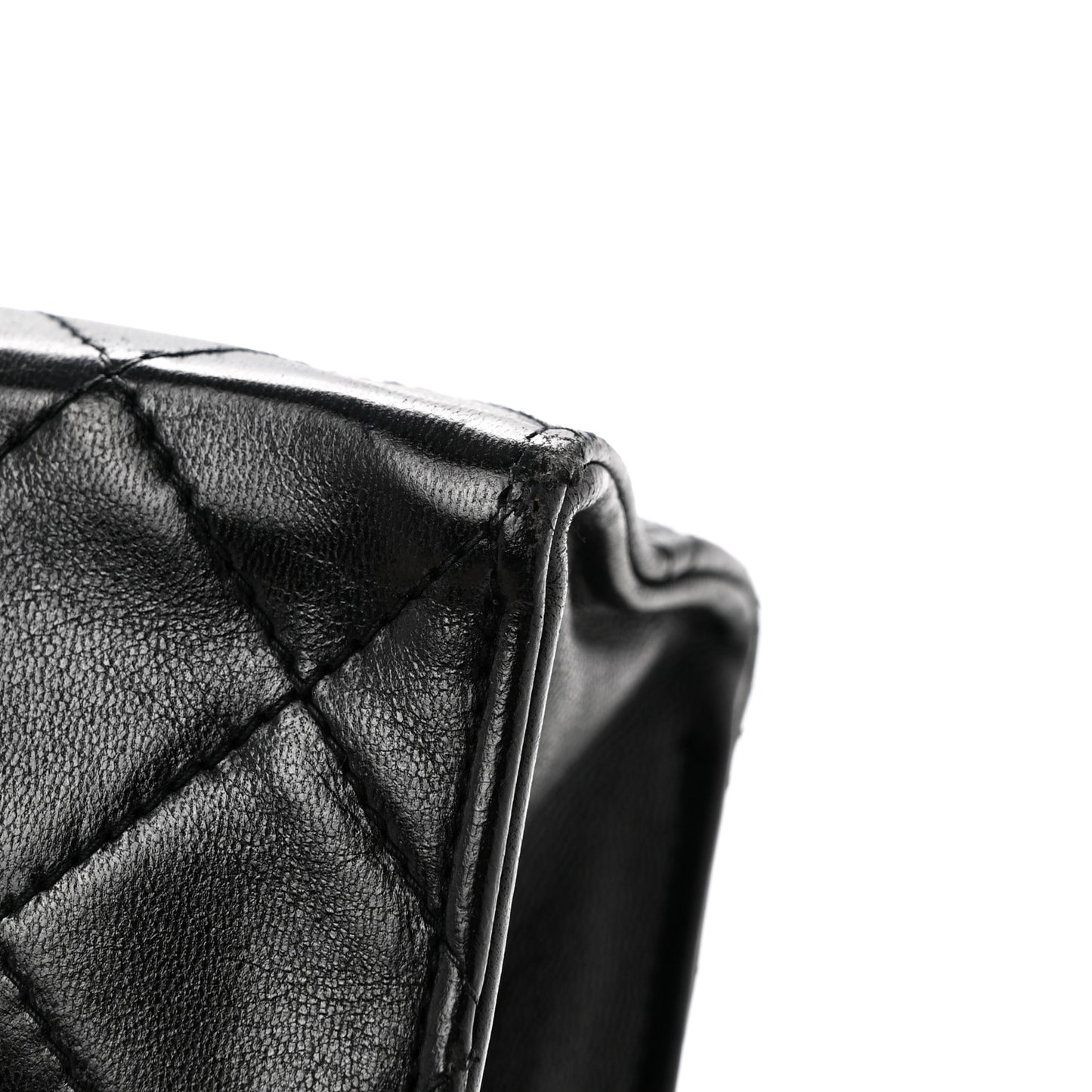 Lambskin Quilted Envelope Flap Black