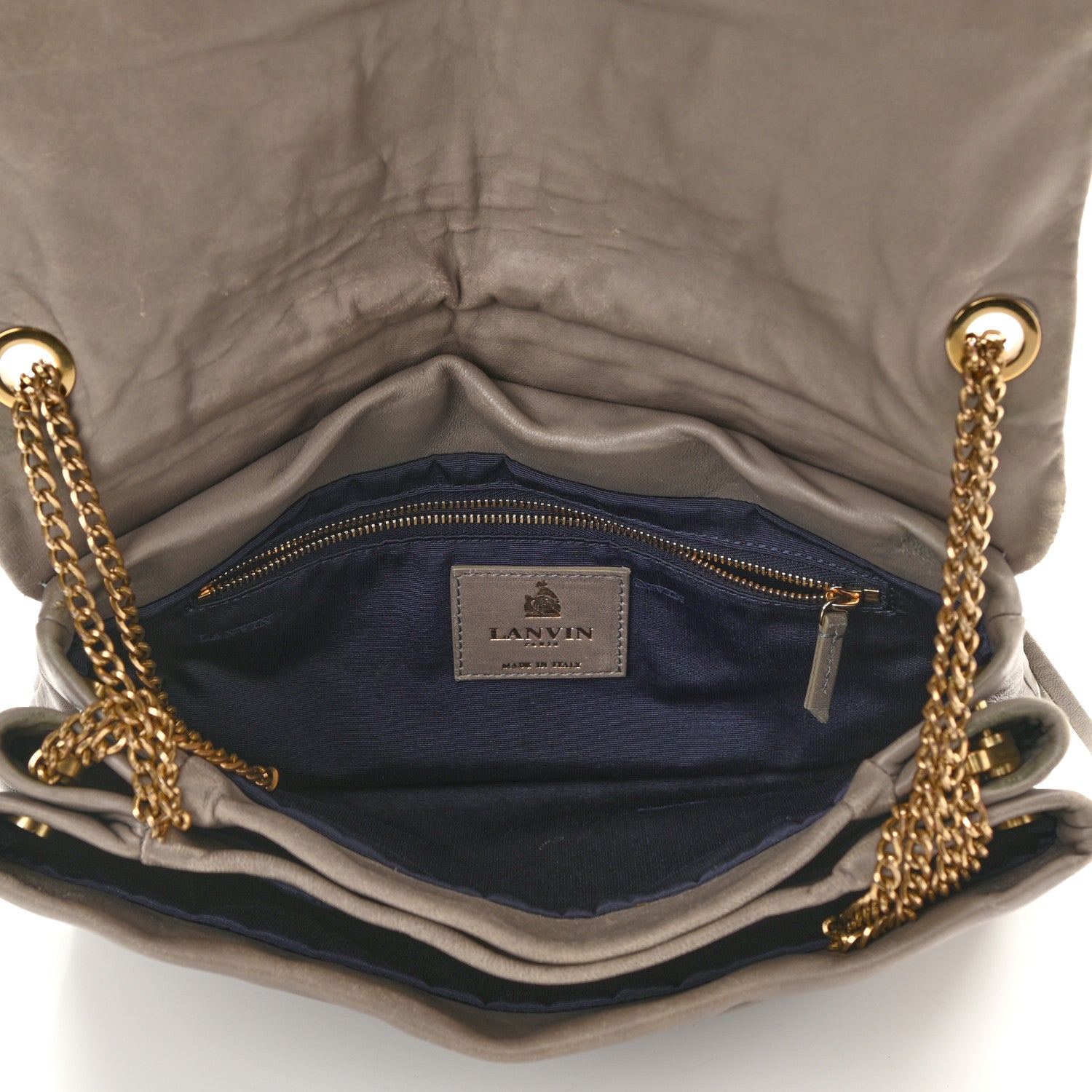 Lanvin Lambskin Quilted Medium Sugar Flap Shoulder Bag Grey 5 of 9