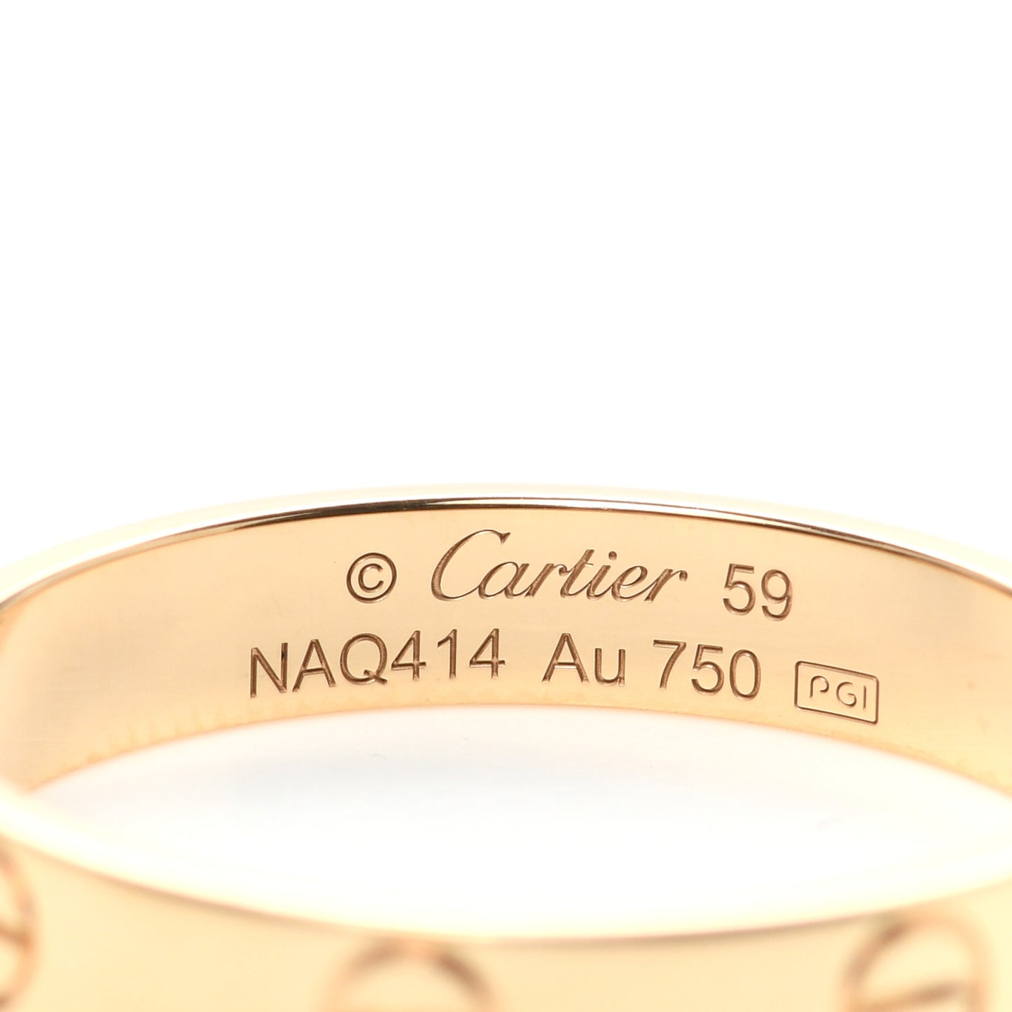 18K Yellow Gold 3.5mm LOVE Wedding Band Ring 59 8.75