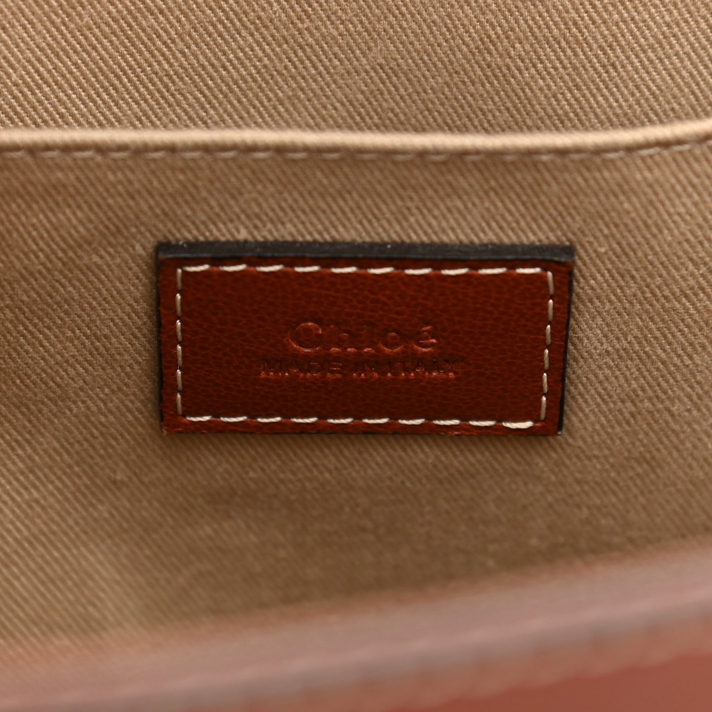 Calfskin Medium Woody Ribbon Tote Sepia Brown