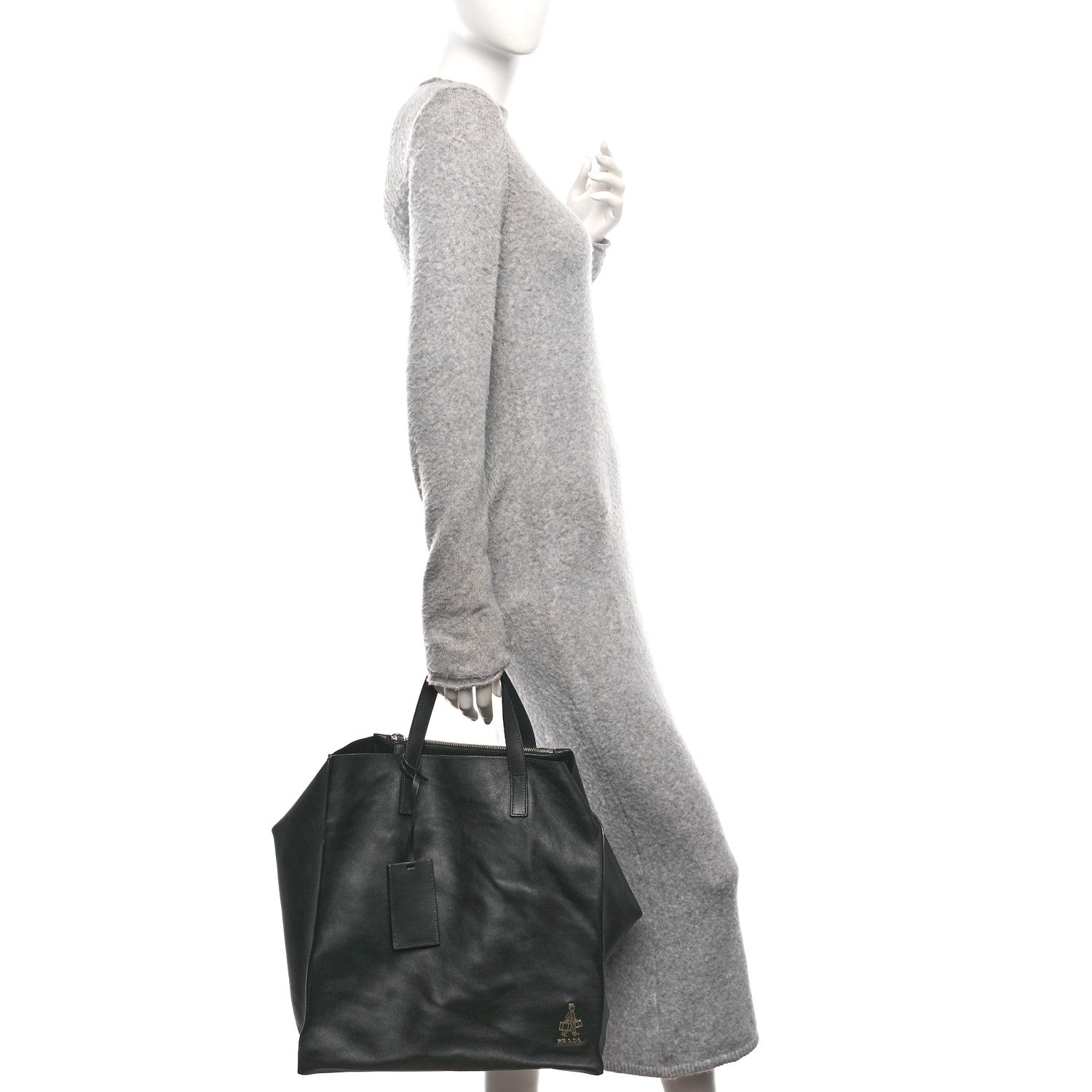 Prada Soft Calfskin Tote Black 2 of 11