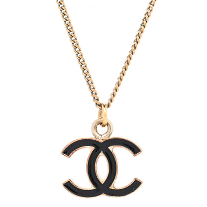 Chanel Metal Enamel CC Chain Necklace Gold Black 4 of 7