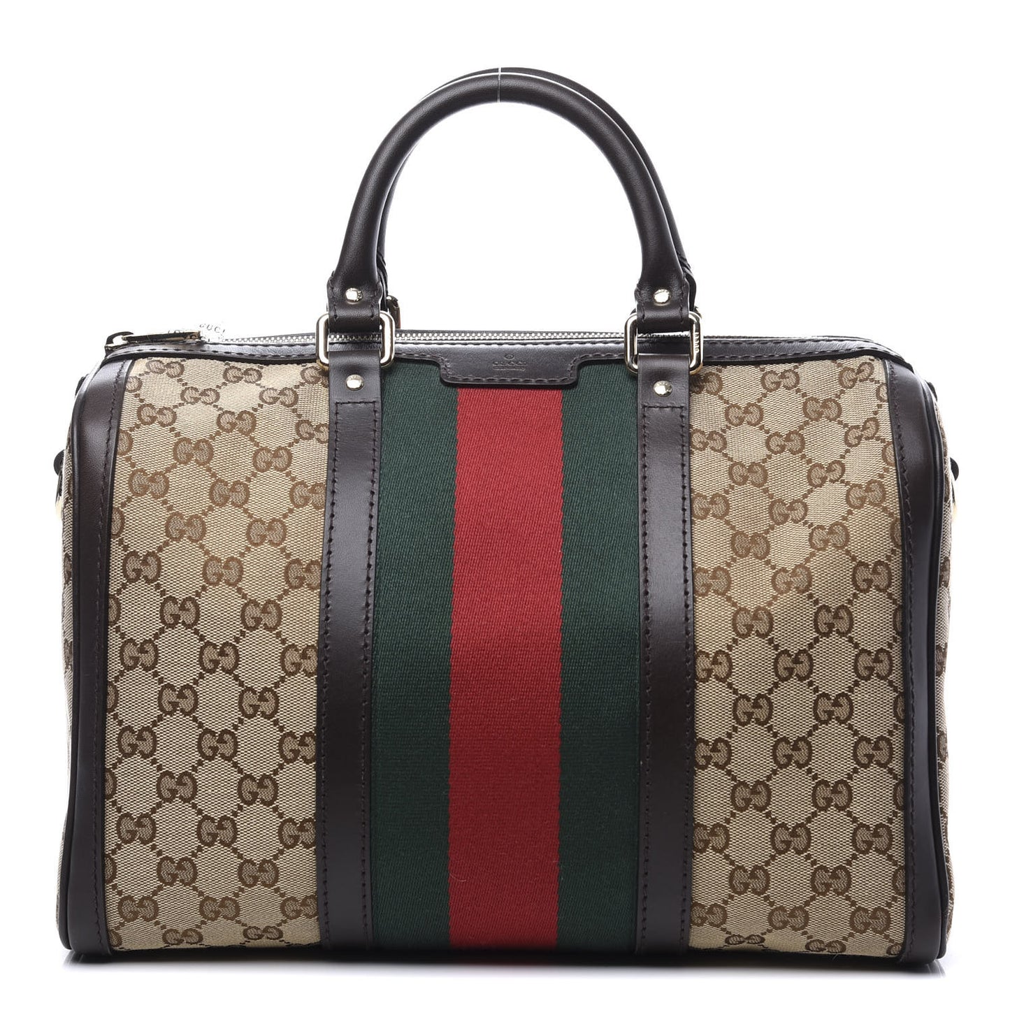 Monogram Vintage Web Medium Boston Dark Brown