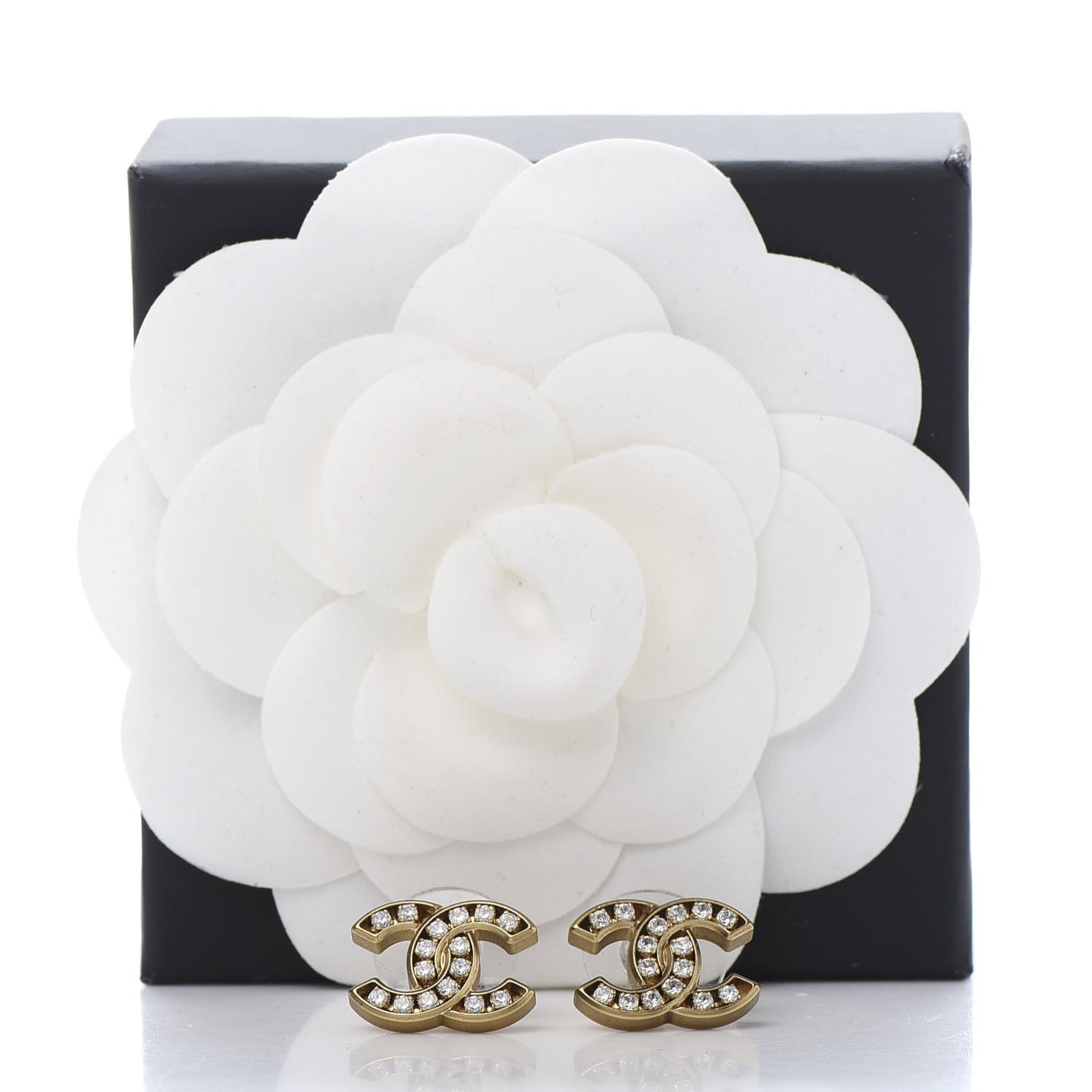 Crystal CC Earrings Gold