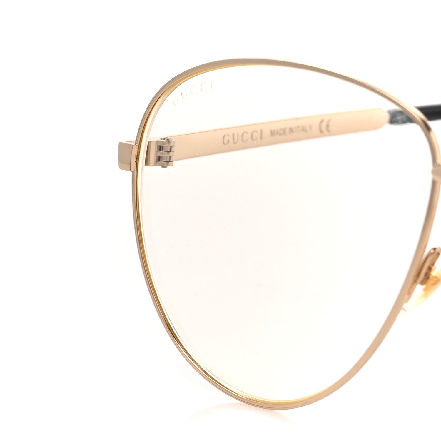 Gucci Aviator Eyeglasses GG0138S Gold Black 8 of 8