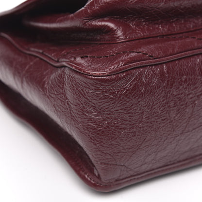Saint Laurent Crinkled Calfskin Matelasse Monogram Medium Niki Chain Satchel Burgundy 10 of 14
