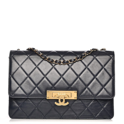 Chanel Lambskin Quilted Large Golden Class Flap Navy 1 of 7
