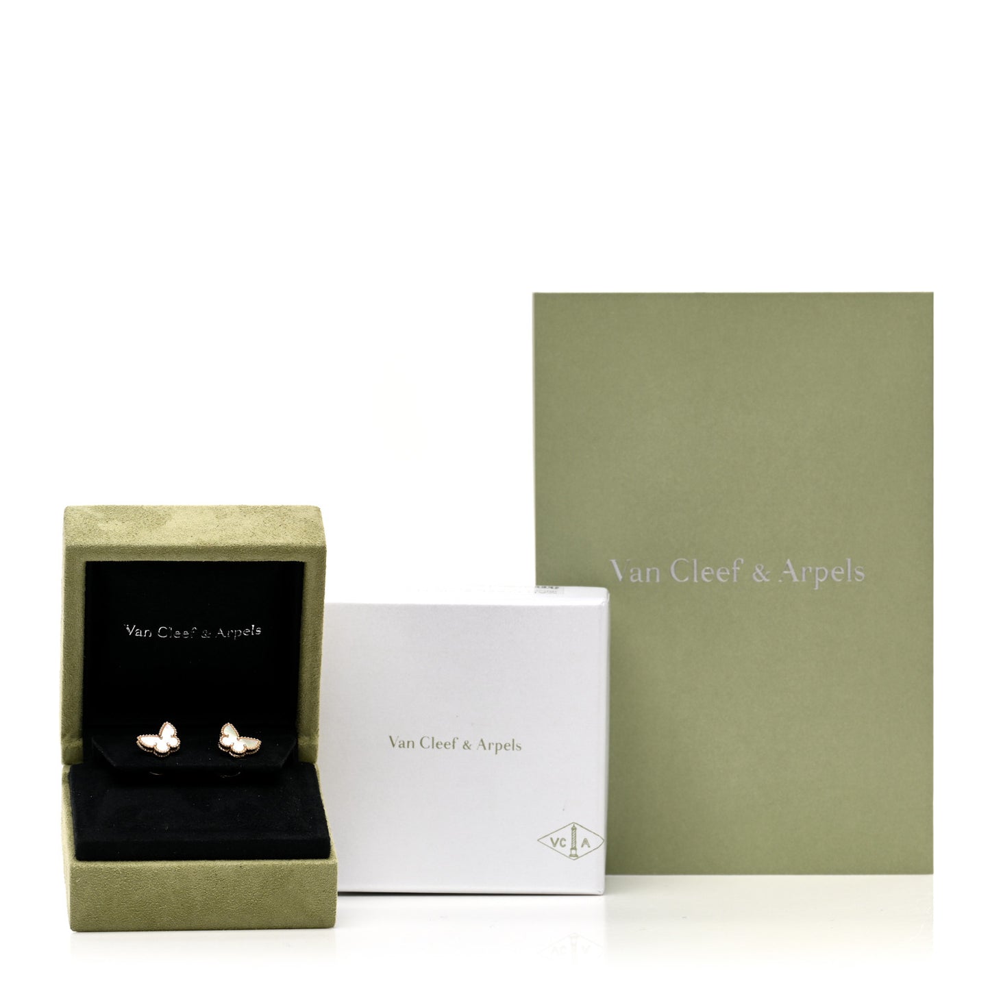 18K Yellow Gold Mother of Pearl Sweet Alhambra Butterfly Earrings