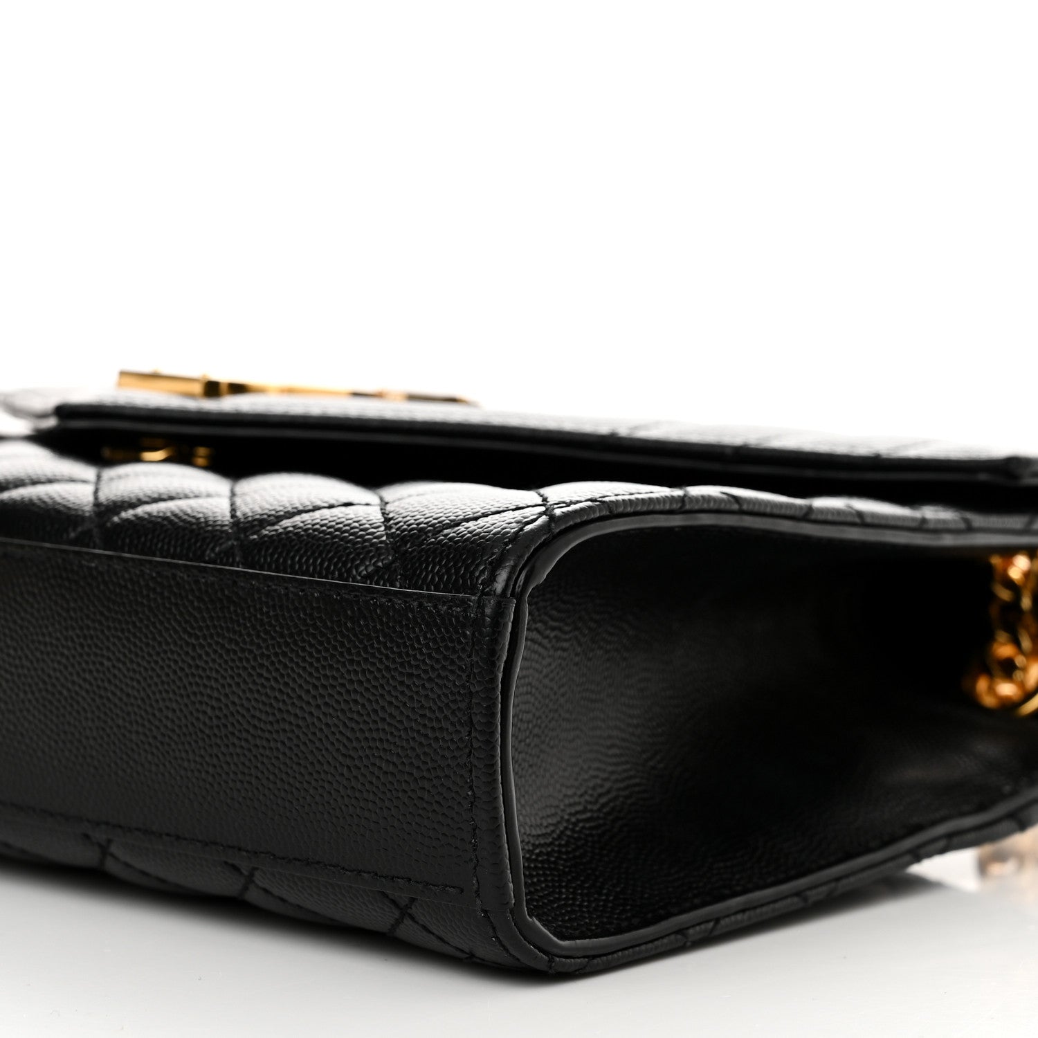 Saint Laurent Grain De Poudre Textured Mixed Matelasse Triquilt Medium Monogram Satchel Black 10 of 12