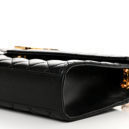 Saint Laurent Grain De Poudre Textured Mixed Matelasse Triquilt Medium Monogram Satchel Black 10 of 12
