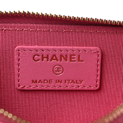 Chanel Caviar Quilted Zipped Key Holder Case Pink 6 of 9