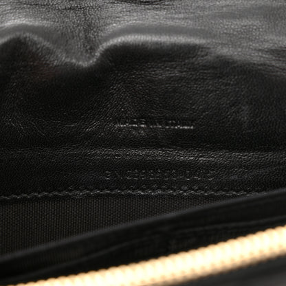 Saint Laurent Matelasse Chevron Monogram Envelope Chain Wallet Black 11 of 12