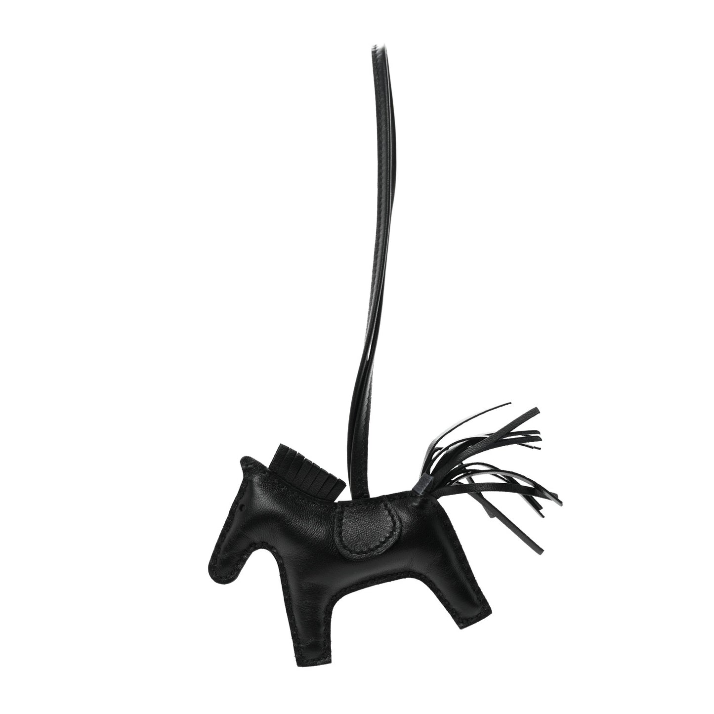 Milo Lambskin Grigri Rodeo Horse Bag Charm PM So Black