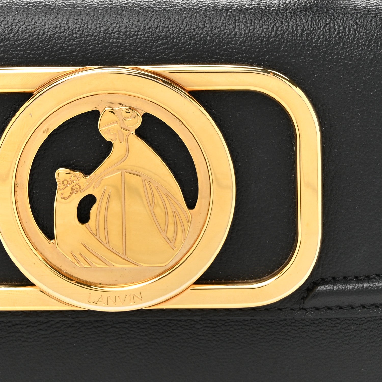 Lanvin Calfskin 22 Logo Plaque Top Handle Bag Black 8 of 11