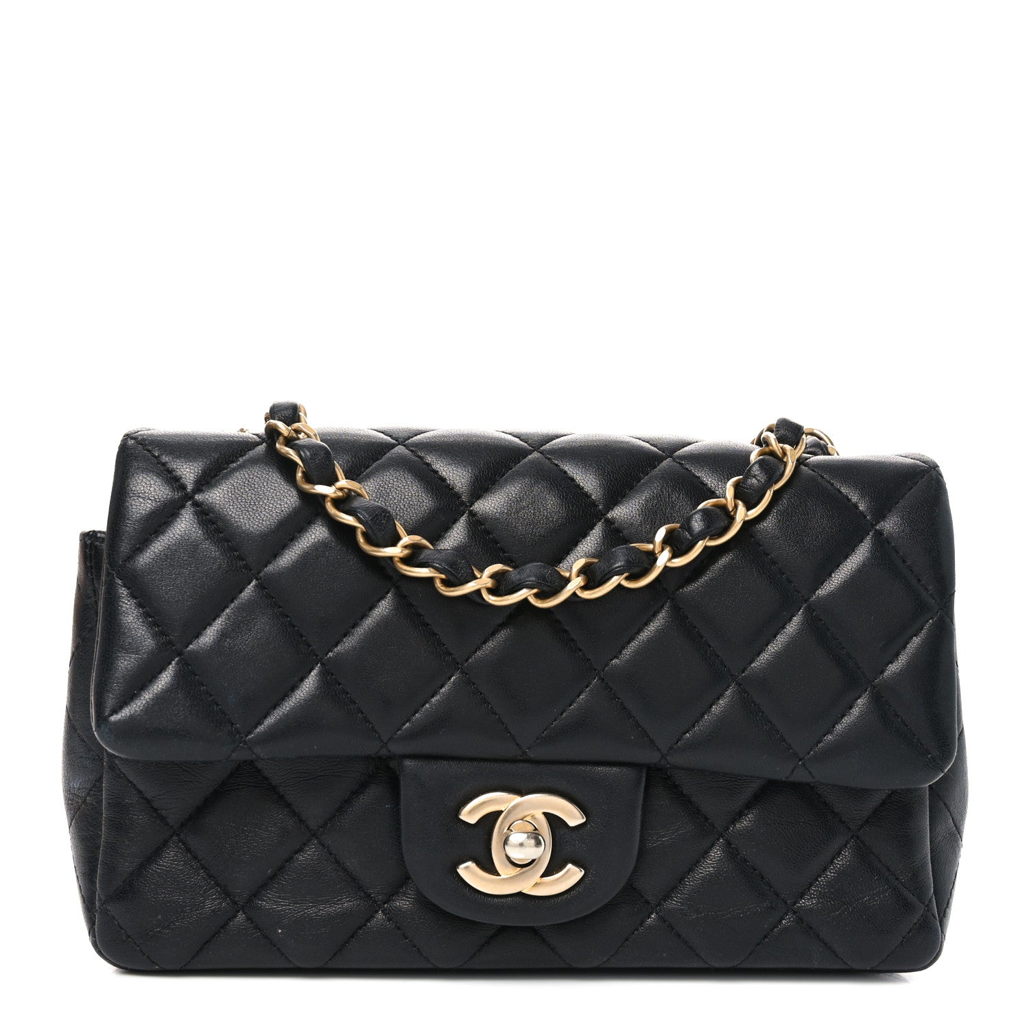 Chanel Lambskin Quilted Mini Rectangular Flap Black 1 of 11