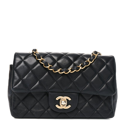 Chanel Lambskin Quilted Mini Rectangular Flap Black 1 of 11